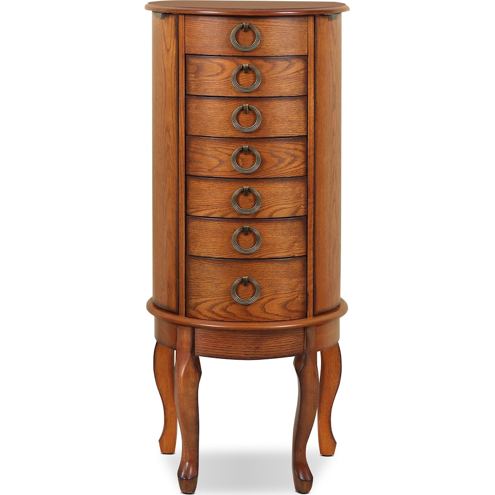 niles light brown jewelry armoire   