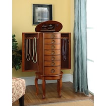 niles light brown jewelry armoire   