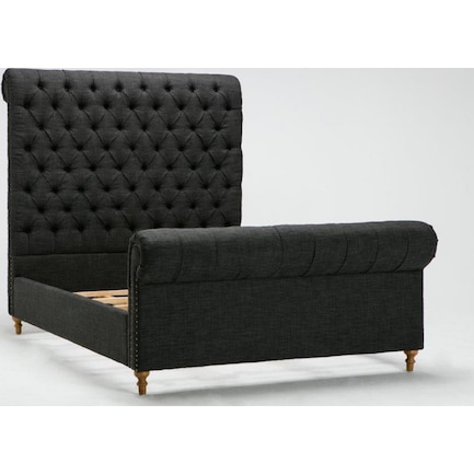 Nina Full Upholstered Platform Bed - Charcoal