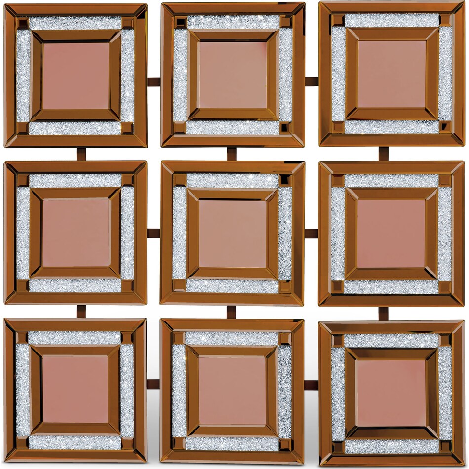 nine panel gold mirror   