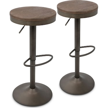 Noa Set of 2 Adjustable Swivel Bar Stools