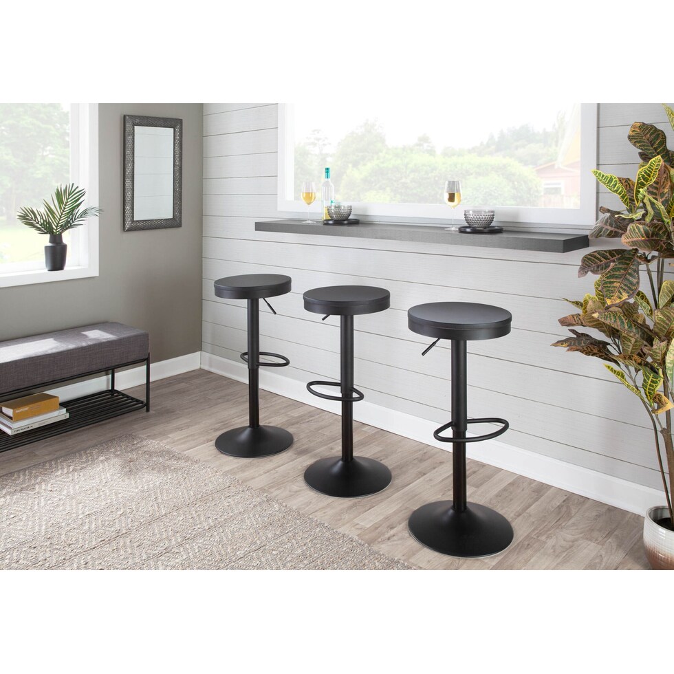 noa black bar stool   