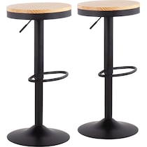 noa black natural bar stool   