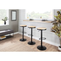 noa black natural bar stool   