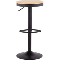 noa black natural bar stool   