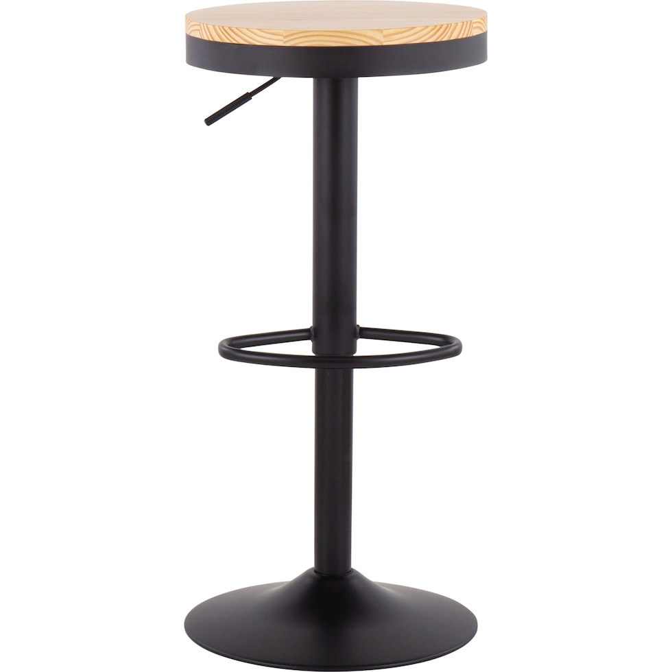 noa black natural bar stool   