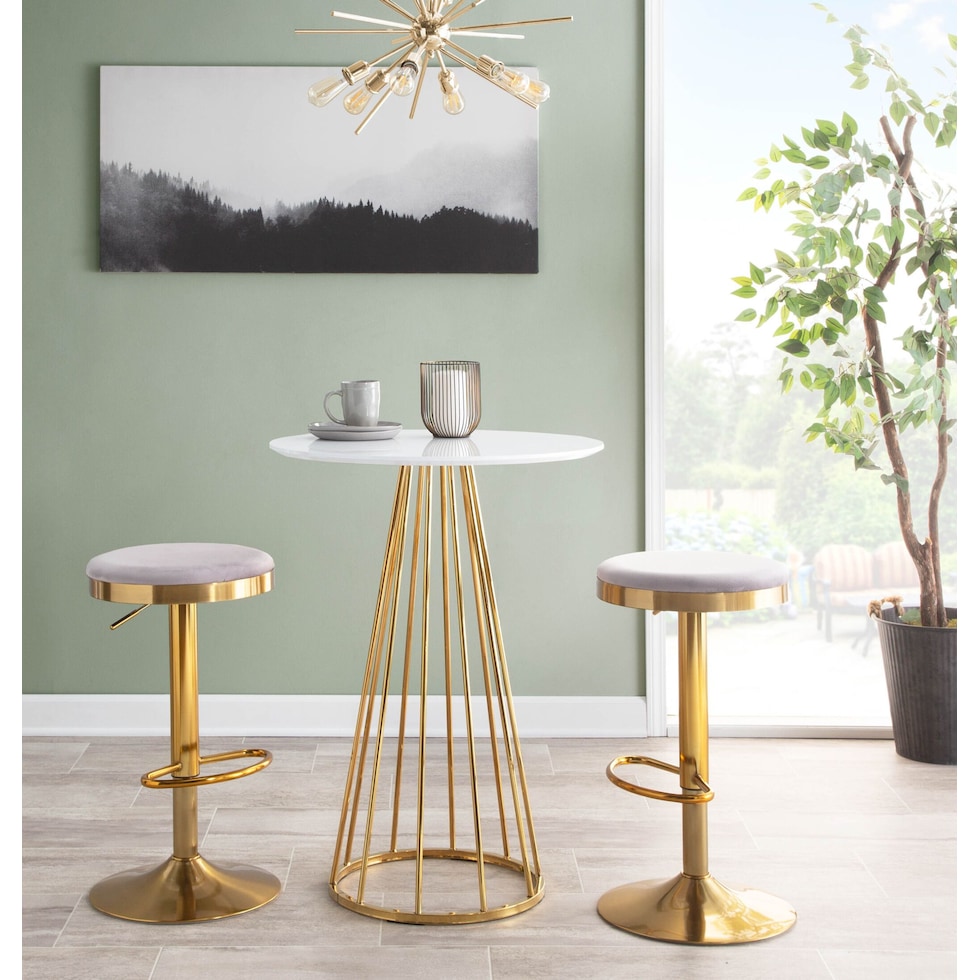 noa gold silver bar stool   