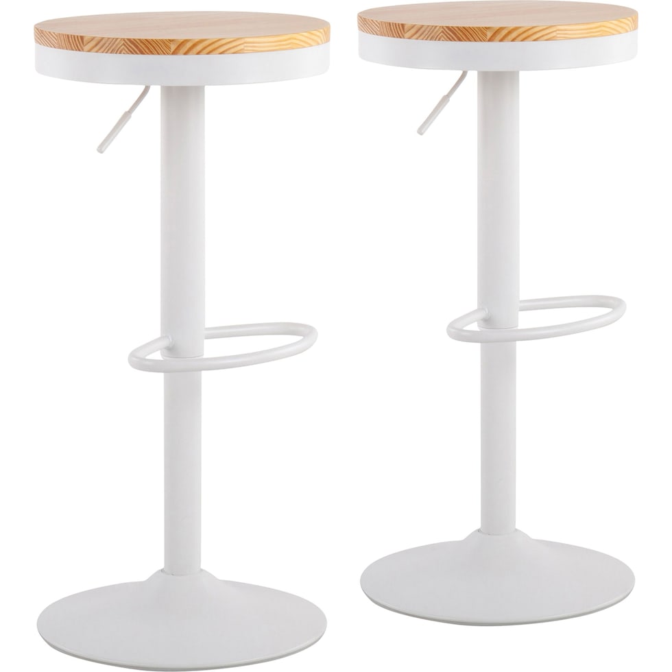 noa white natural bar stool   