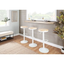 noa white natural bar stool   