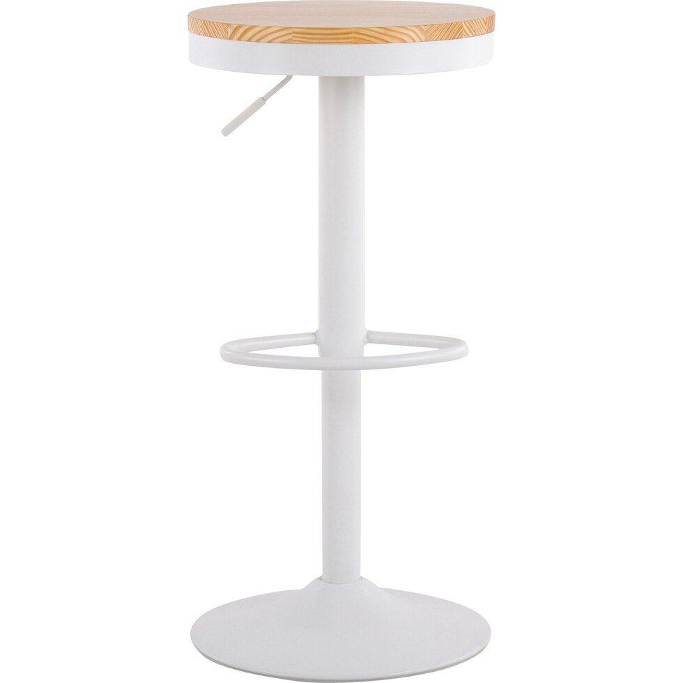 noa white natural bar stool   