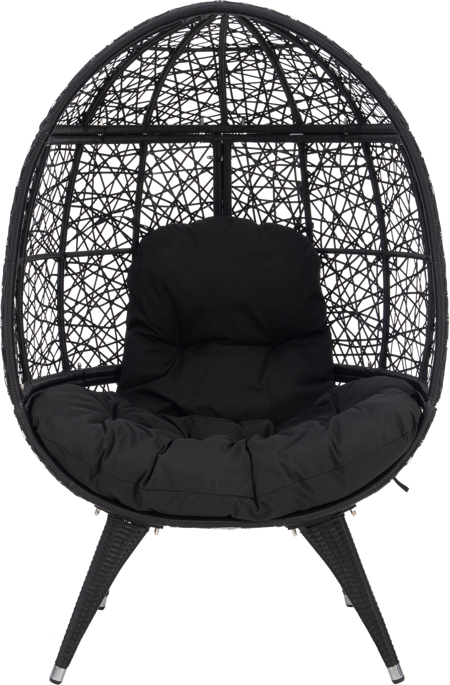 black egg chair with legs