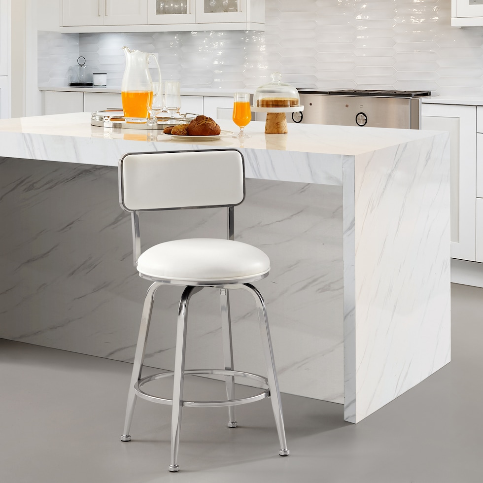 noelle white counter height stool   