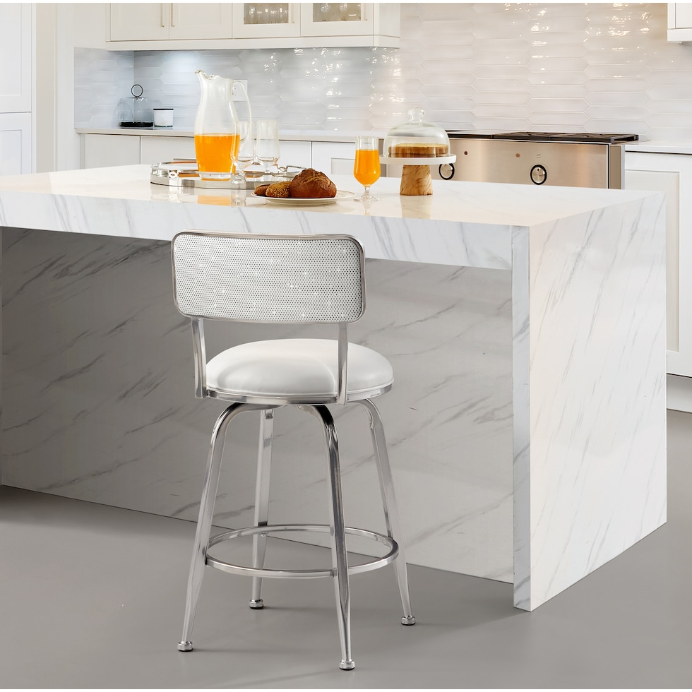 noelle white counter height stool   