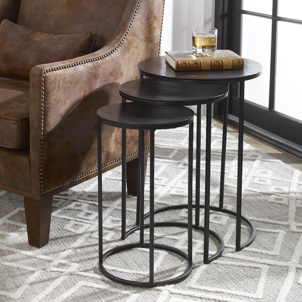 noellie dark brown nesting tables   