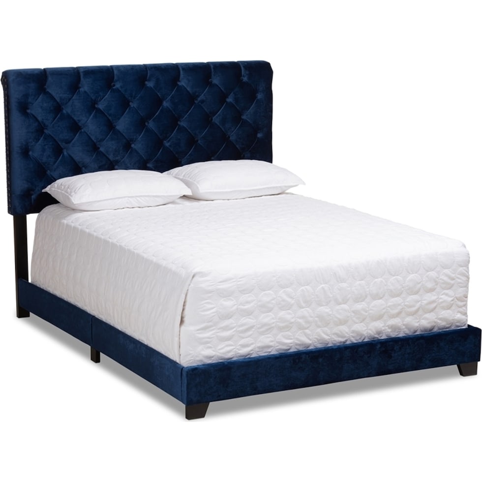 noen blue queen bed   