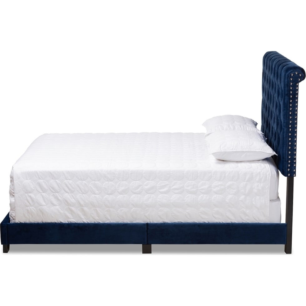 noen blue queen bed   