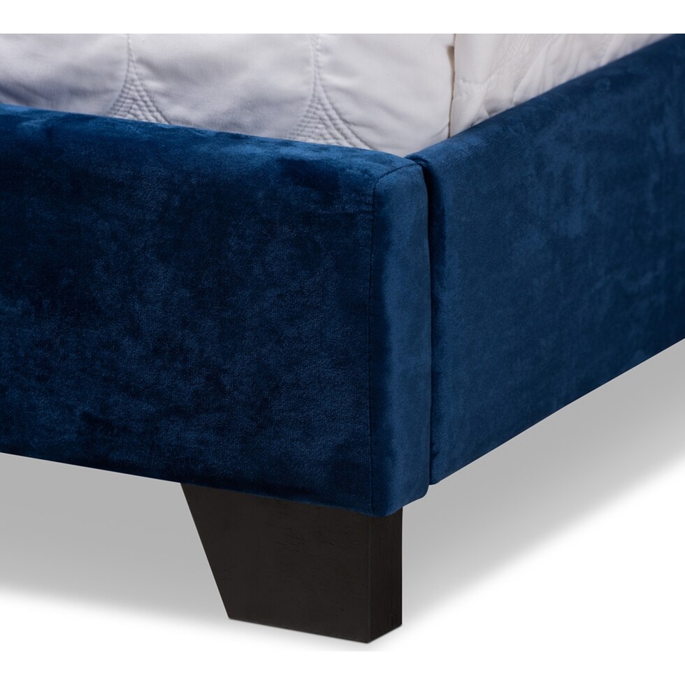 noen blue queen bed   