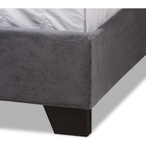 noen gray full upholstered bed   