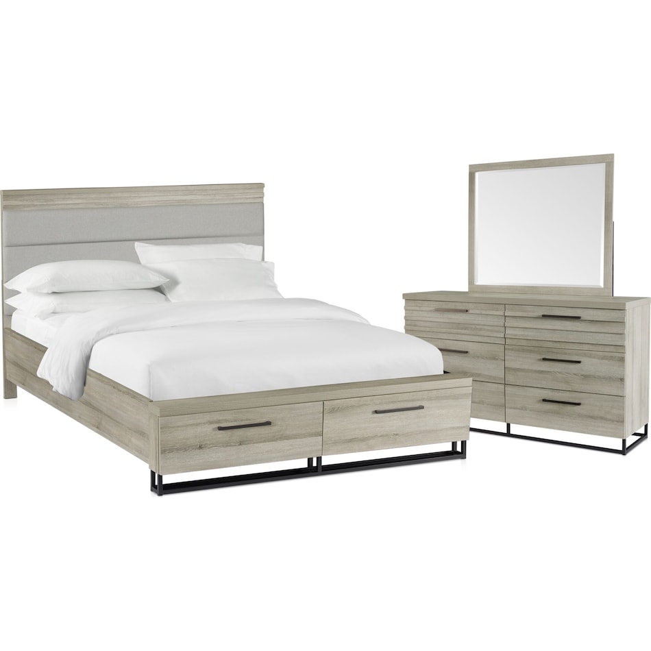 Nolan 5Piece Queen Storage Bedroom Set with Dresser and Mirror Value