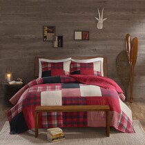 nolen red king bedding set   
