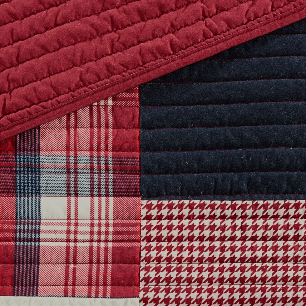 nolen red king bedding set   