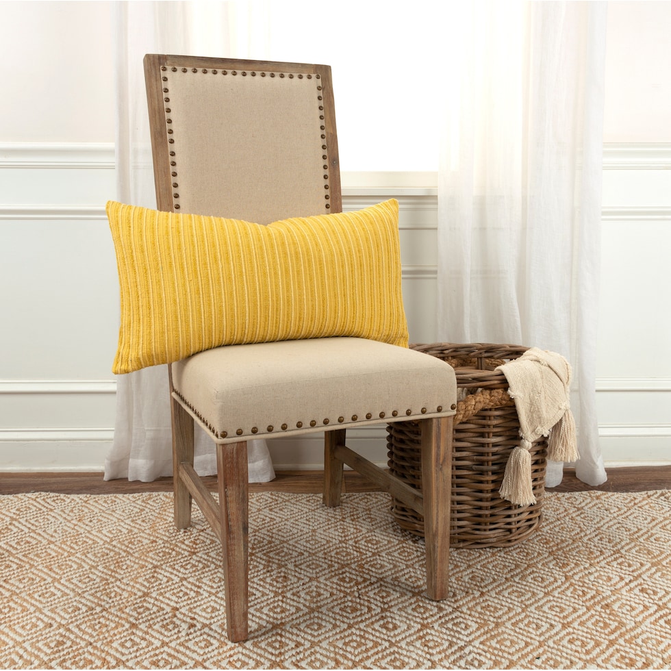 norah yellow accent pillow   