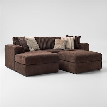 Nori 2-Piece Sectional with Left-Facing Chaise and Ottoman - Espresso