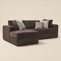 nori dark brown  pc sectional with chaise   