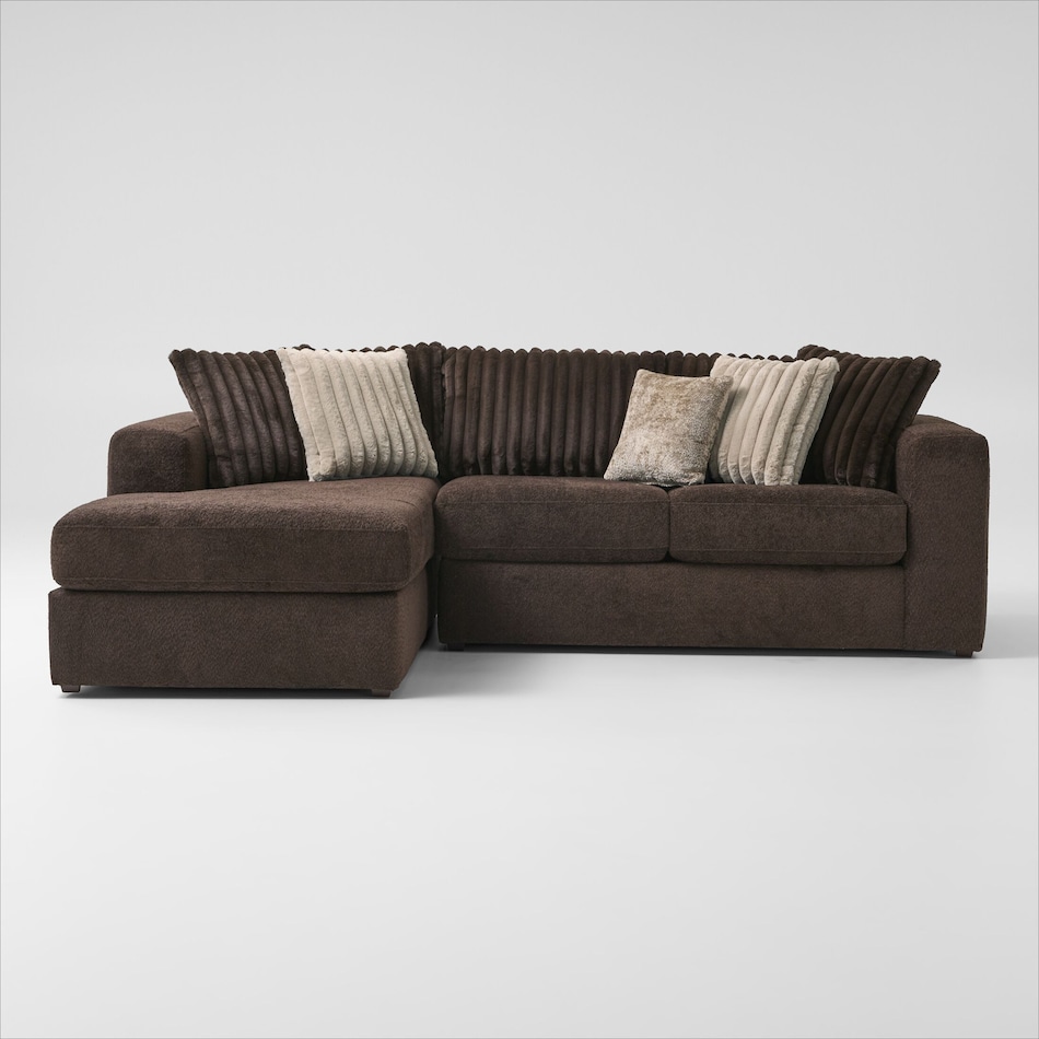 nori dark brown sectional   