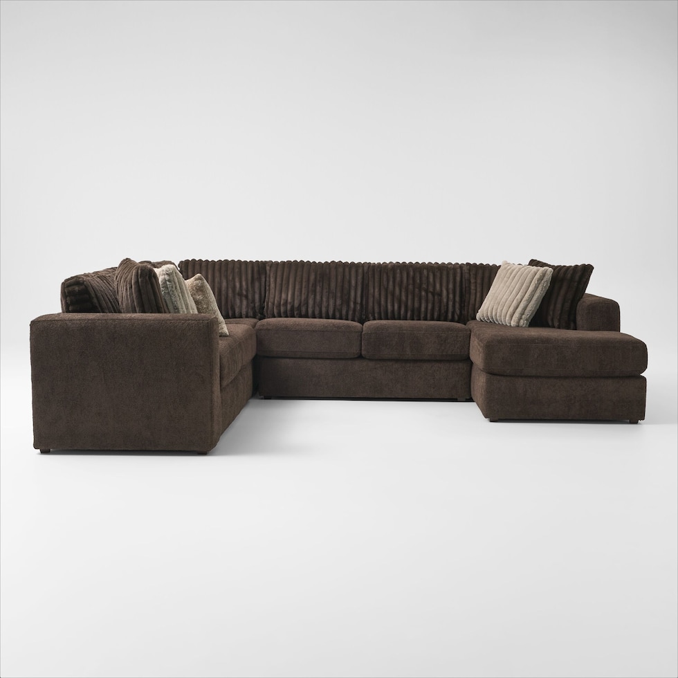 nori dark brown sectional   