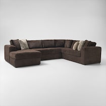 nori dark brown sectional   