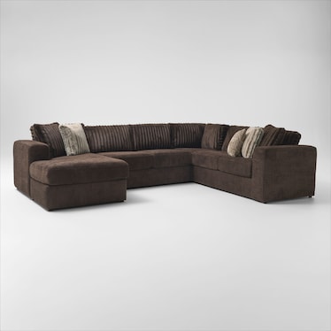 Nori 4-Piece Sectional with Left-Facing Chaise - Espresso