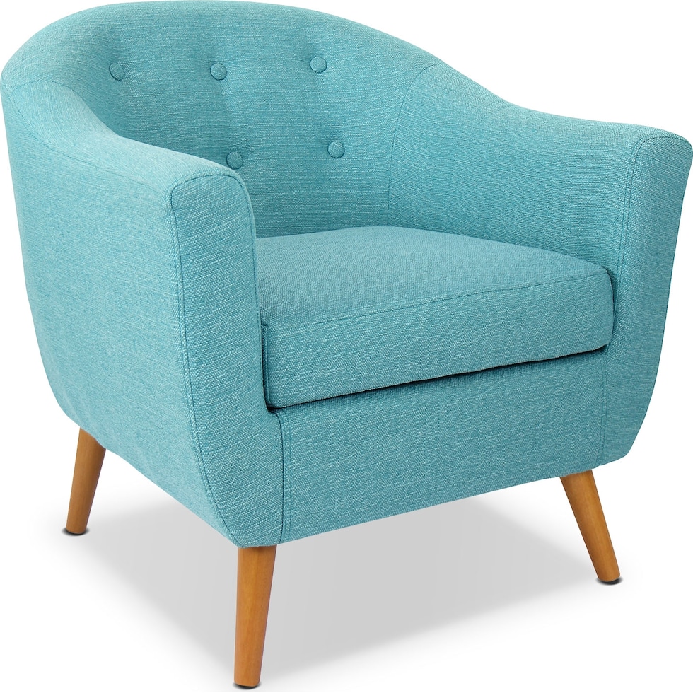 norman blue accent chair   