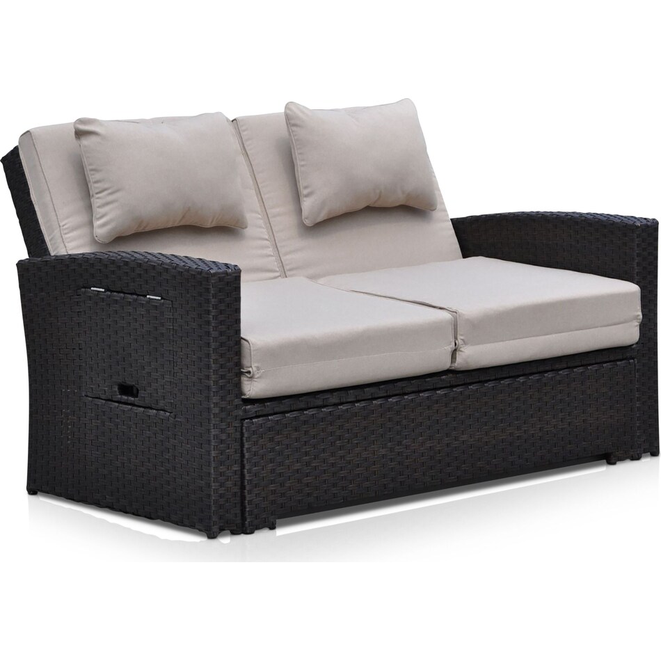 Northport Outdoor Convertible Loveseat Brown Value City Furniture