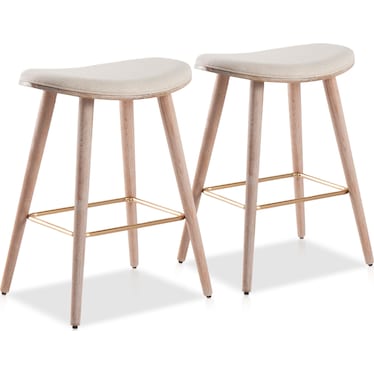 Novak Set 2 Counter-Height Stools - White/Cream
