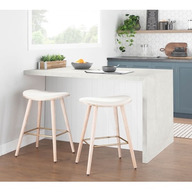 Novak Set 2 Counter-Height Stools - White/Cream