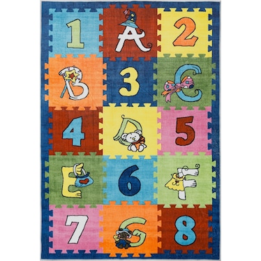 Numbers and Letters Area Rug