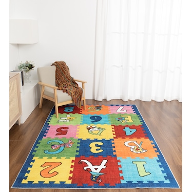 Numbers and Letters Area Rug