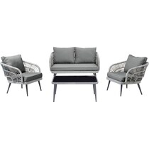 oakland gray outdoor loveseat set   