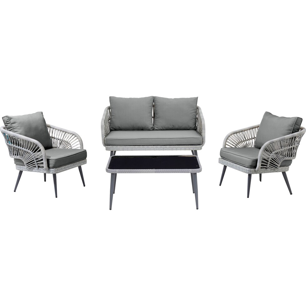 oakland gray outdoor loveseat set   