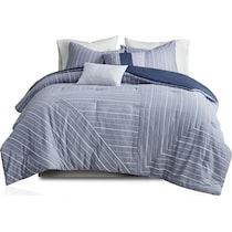 oakley blue full queen bedding set   
