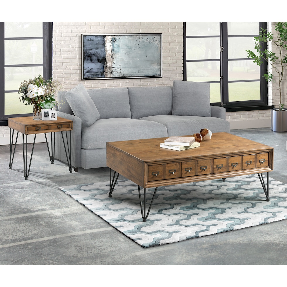 oaklynn light brown coffee table   