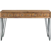 oaklynn light brown console table   