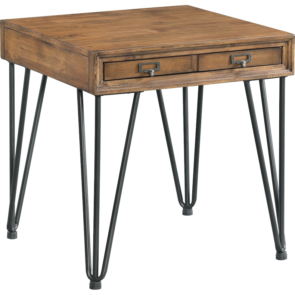 oaklynn light brown end table   