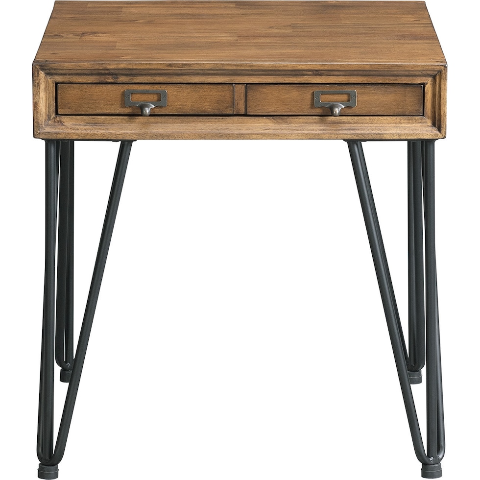 oaklynn light brown end table   