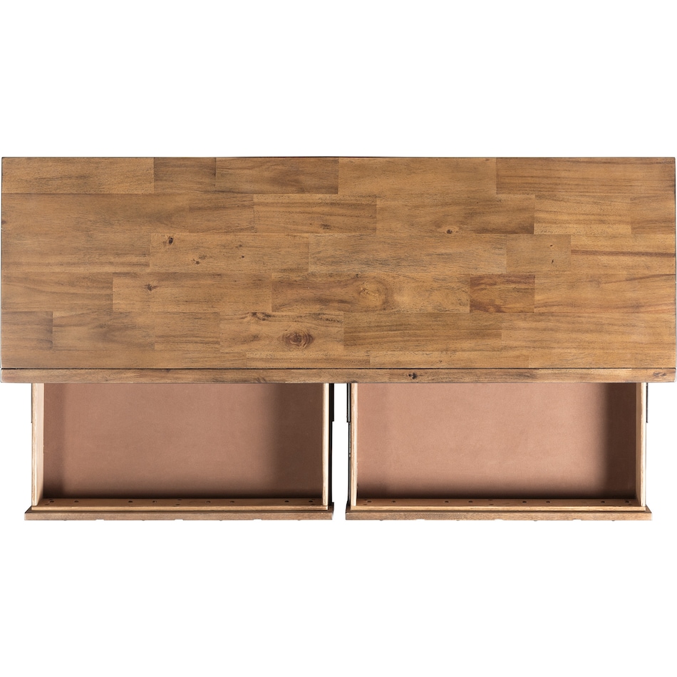 oaklynn light brown sofa table   