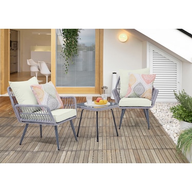 Ocean City Outdoor Set of 2 Chairs and End Table