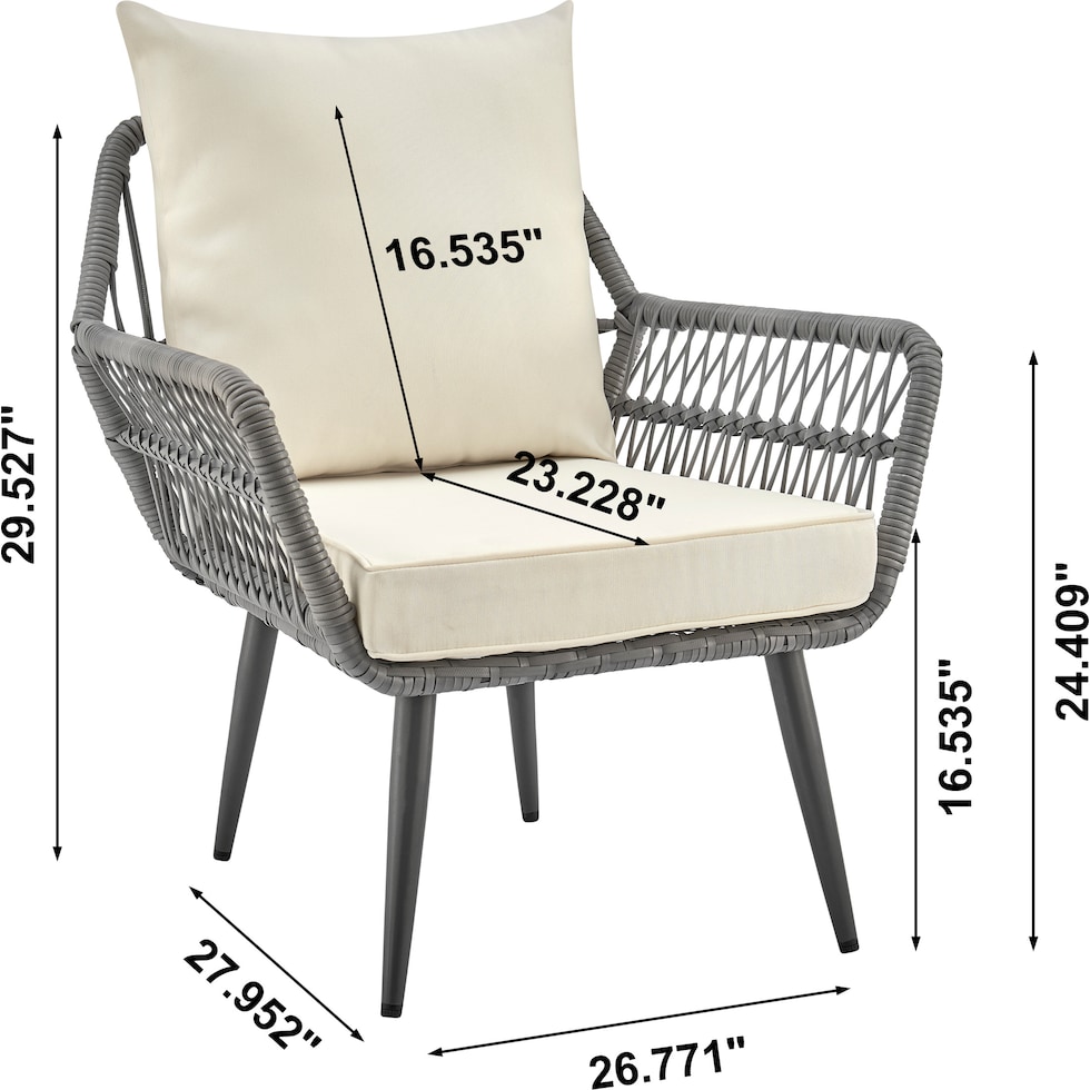 ocean city gray cream outdoor chair set   