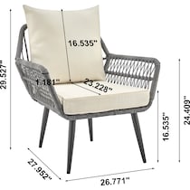 ocean city gray cream outdoor loveseat set   
