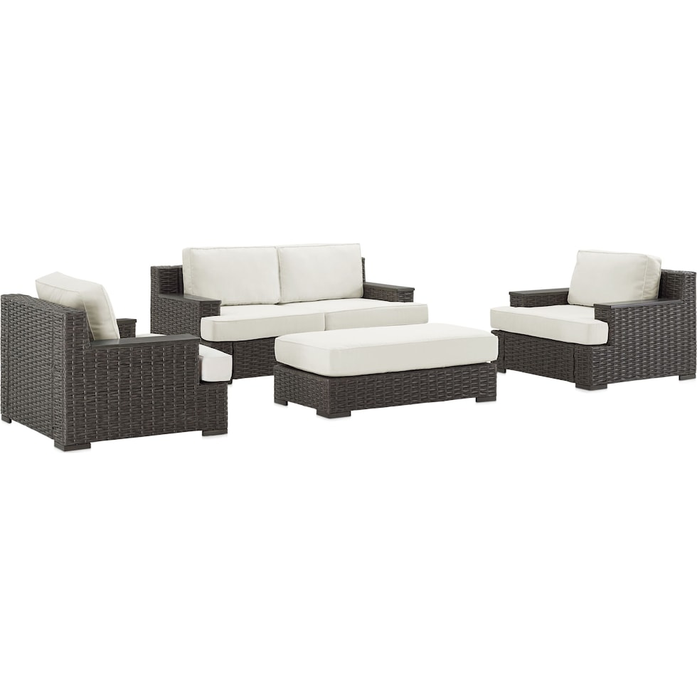 oceanside dark brown outdoor loveseat set   